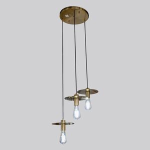 Candeeiro Suspensa De Teto Dourado 3X27