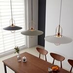 Candeeiro suspenso Metal Metal Branco+Dourado E27 400*300-Avida