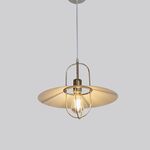 Candeeiro suspenso Metal Metal Branco+Dourado E27 400*300-Avida