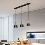 Candeeiro suspenso Metal Preto Dourado 3xE27 D120*H230-Avida