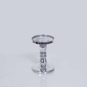 Castiçal de vela  prateado 13*17cm