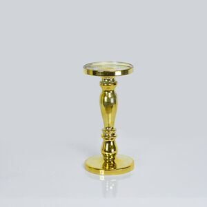 Castiçal de vela  prateado 13*27cm
