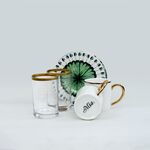 Chávenas para café turco  dourada e verde