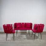 Conjunto de  3 poltronas  de  cor vermelha para escritórios varandas  e cozinhas