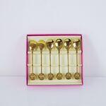 Conjunto de colheres de chá dourado de 6 Peças