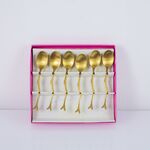 Conjunto de colheres de chá dourado de 6 Peças