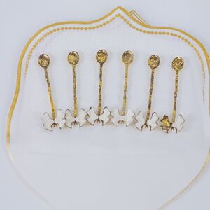 Conjunto de colheres de chá dourado de 6 Peças