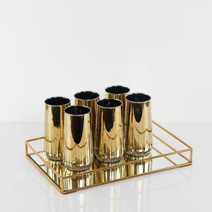 Conjunto De Copo Para Água Dourado 6 Pcs