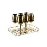 Conjunto De Copo Para Vinho Dourado 4 Pcs