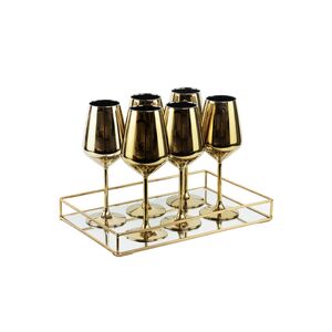 Conjunto De Copo Para Vinho Dourado 4 Pcs