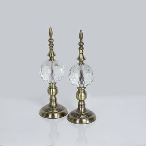Conjunto De Enfeito De Cristal Duplo Dourada