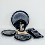 Conjunto De Louça Preto Para 12 Pessoas 73 Pcs