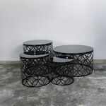 Conjunto De Mesa Lateral Preto 4 Pcs
