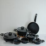Conjunto de Panelas e Frigideira Antiaderente 7 Peças – Preto