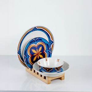 Conjunto De Refeição Azul 24 Peças Para 6 Pessoas
