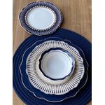 Conjunto De Refeição Branco/Azul 24 Peças Para 6 Pessoas