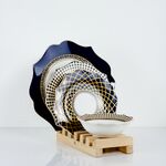 Conjunto De Refeição Branco/Azul 24 Peças Para 6 Pessoas