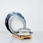 Conjunto De Refeição Preto 24 Peças Para 6 Pessoas