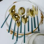 Conjunto De Refeições Branco/Dourado 12 Lugares 171 Pcs