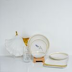 Conjunto De Refeições Branco/Dourado 45 Pcs