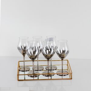 Conjunto De Taças De Vinho Degradê Cromado 6 Pcs