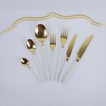 Conjunto de talheres branco de inox 42 Pcs