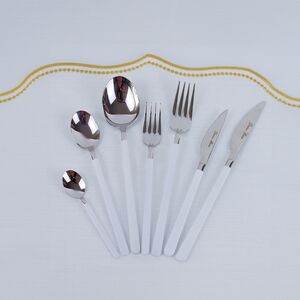 Conjunto De Talheres Branco Inox De 42 Pcs