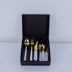 Conjunto De Talheres Branco Inox De 42 Pcs