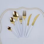 Conjunto De Talheres Branco Inox De 42 Pcs