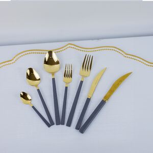 Conjunto De Talheres Cinza Inox De 42 Pcs