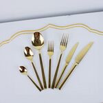 Conjunto de talheres dorados de inox 42 Pcs