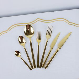 Conjunto de talheres dorados de inox 42 Pcs