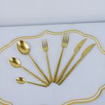Conjunto De Talheres Dourado Inox De 42 Pcs
