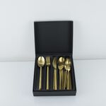 Conjunto De Talheres Dourado Inox De 42 Pcs