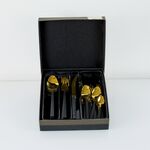 Conjunto De Talheres Preto Inox De 42 Pcs