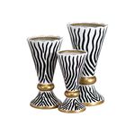 Conjunto De Vaso Triplo Estampado Zebra