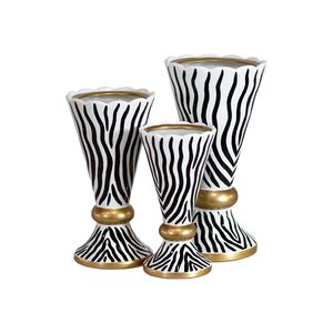 Conjunto De Vaso Triplo Estampado Zebra