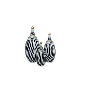 Conjunto Vaso Decorativo Triplo Zebra