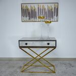 Consola Com Gavetas-Dourado 80X40x75cm