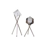 Cubo De Cristal Duplo Prata