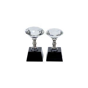 Cubo De Cristal Triplo Decorativo Preto
