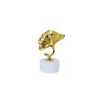 Escultura De Folha Decorativo Dourado