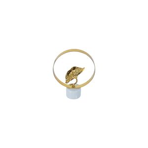 Escultura De Folha Decorativo Dourado