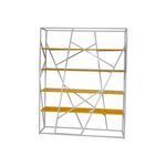 Estante Branco/Amarelo Inox Vidro Temperado