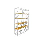 Estante Branco/Amarelo Inox Vidro Temperado