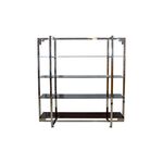 Estante De Inox Vidro Temperado Preto 450x1800MM