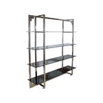 Estante De Inox Vidro Temperado Preto 450x1800MM