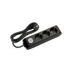 EXTENSÃO 3Mt-3 TOMADAS-COM INTERRUPTOR-Preto-MULTI-LET