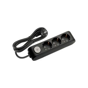 EXTENSÃO 3Mt-3 TOMADAS-COM INTERRUPTOR-Preto-MULTI-LET