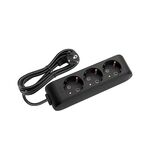 EXTENSÃO 3Mt-3 TOMADAS-SEM INTERRUPTOR-Preto-MULTI-LET